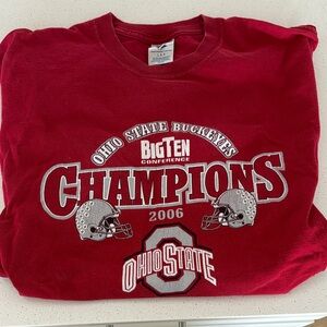 Vintage 2006 Graphic Jerzees Red Ohio State Big Ten Champions Tee